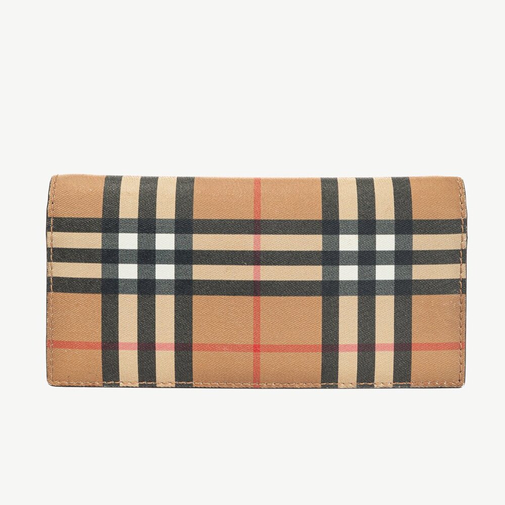 Burberry Cavendish "Black" Vintage Check Leather Continental Wallet